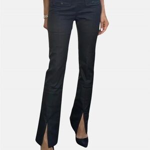 NWT Bevy Flog Adele Black Slim Fit Split-Hem Pants 27
